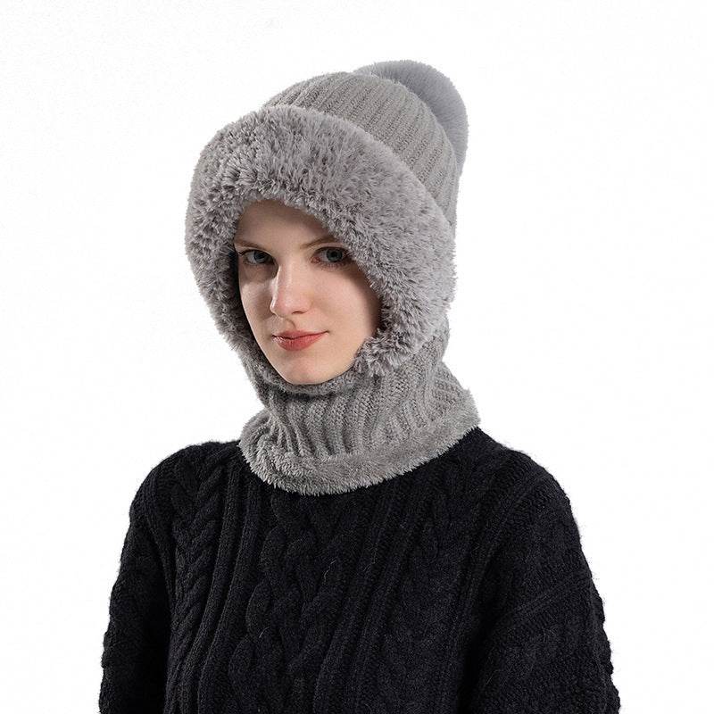 Women's Knitted Hat Scarf Mask - Stylish Winter Accessory in Multiple Colors - Buy Center