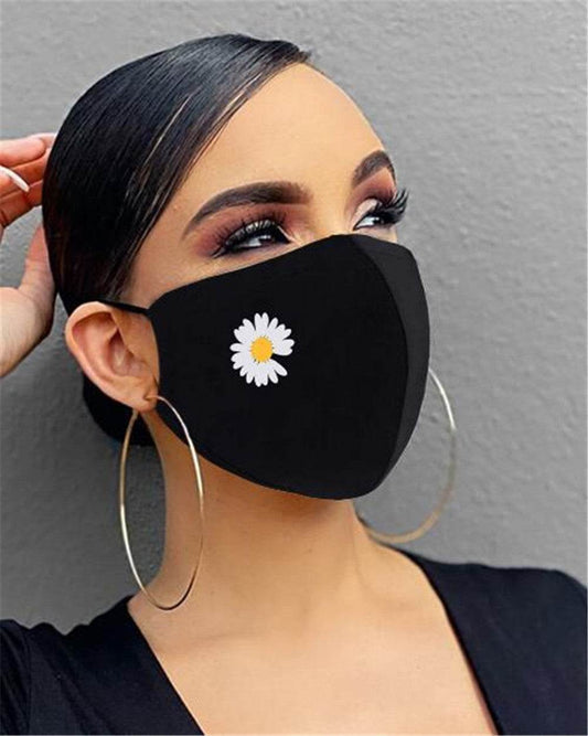 Cotton Dustproof Riding Mask - Black with Flashing Diamonds & Rhinestones - Buy Center