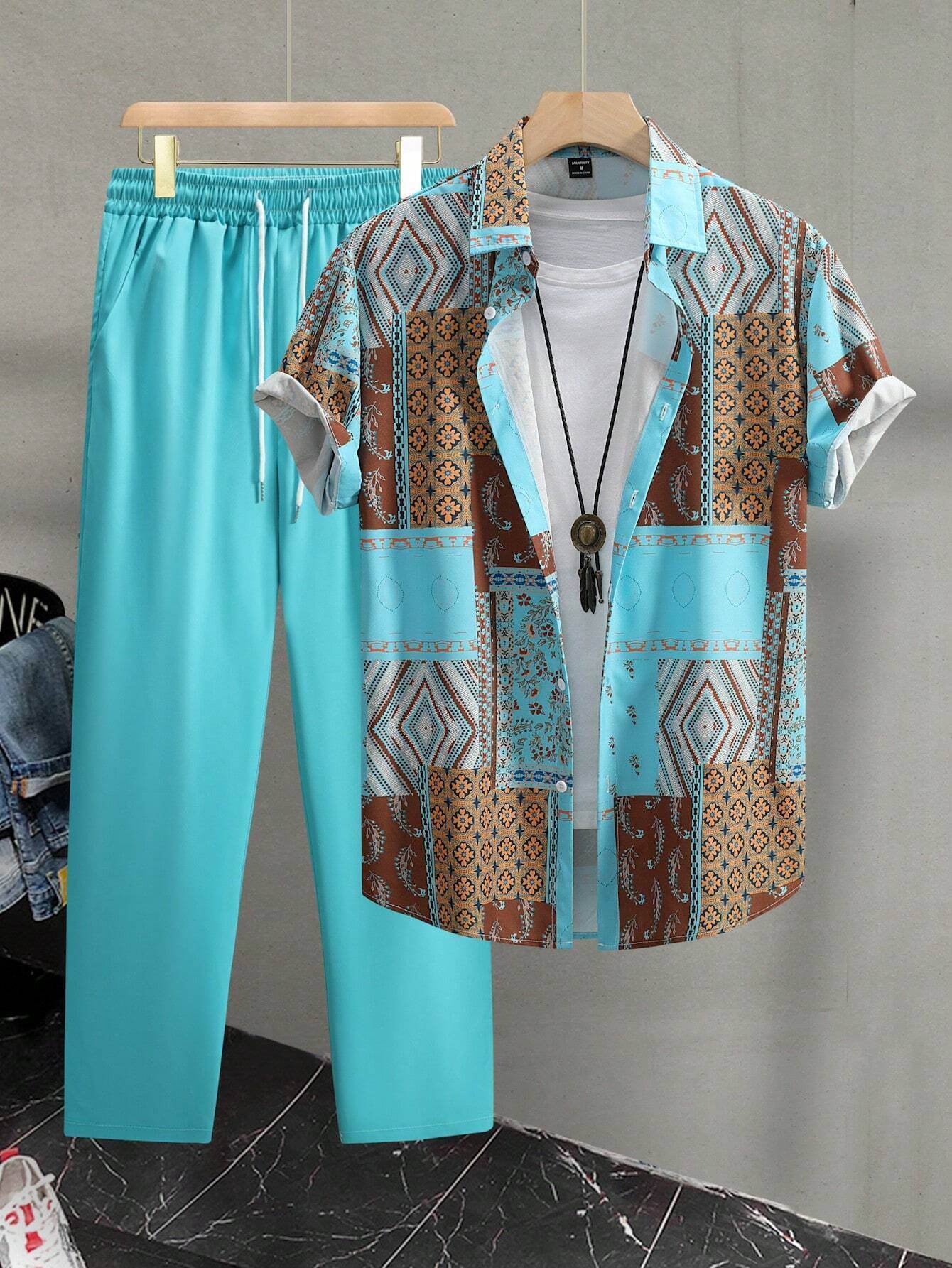 Ethnic Style Casual Shirt & Trousers Suit for Men - Premium Comfort & Style - Buy Center