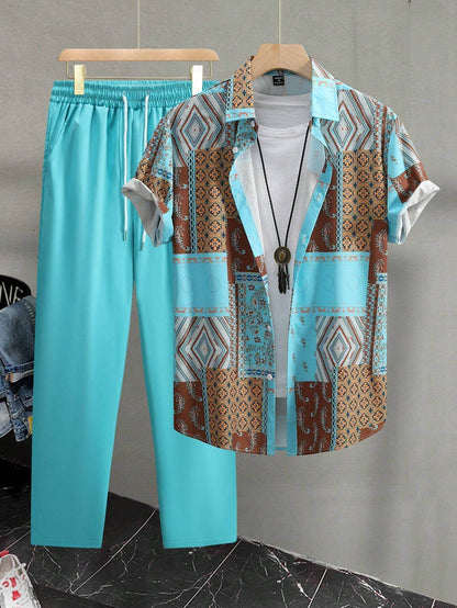 Ethnic Style Casual Shirt & Trousers Suit for Men - Premium Comfort & Style - Buy Center