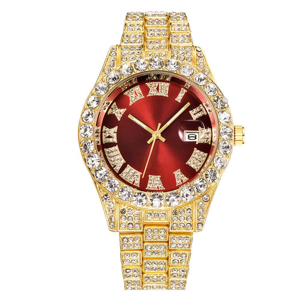 Men's Hip Hop Quartz Watch - Stylish Steel Band, Full Drill Design - Buy Center