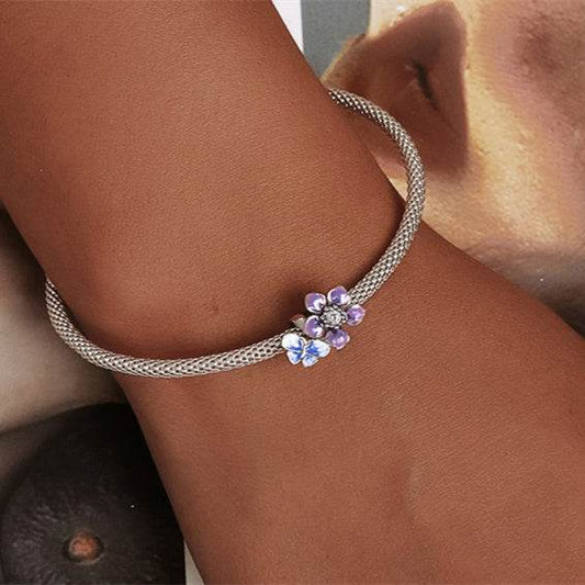 Sterling Silver S925 Beaded Bracelet - Colorful Geometric Design 2025 - Buy Center