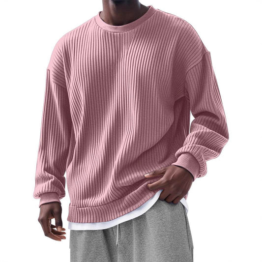 Buycenter Men's Trendy Long Sleeve Round Neck Top - Slim Fit Cardigan - Buy Center