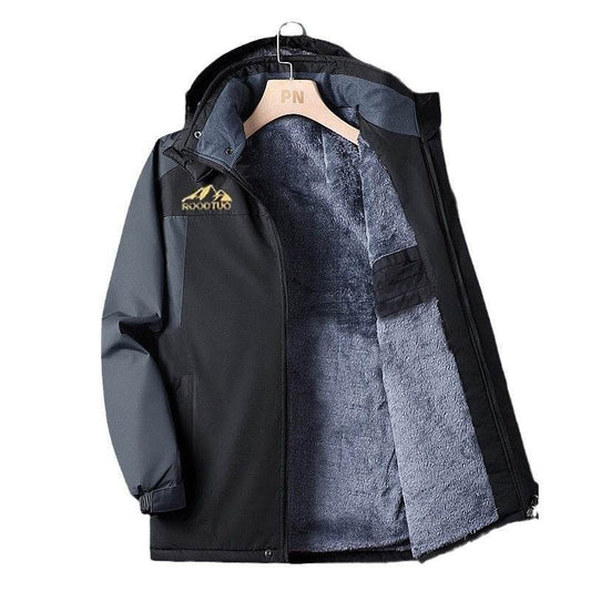Men's Thick Velvet Waterproof Jacket - Windproof Outdoor Parka 2025 - Buy Center