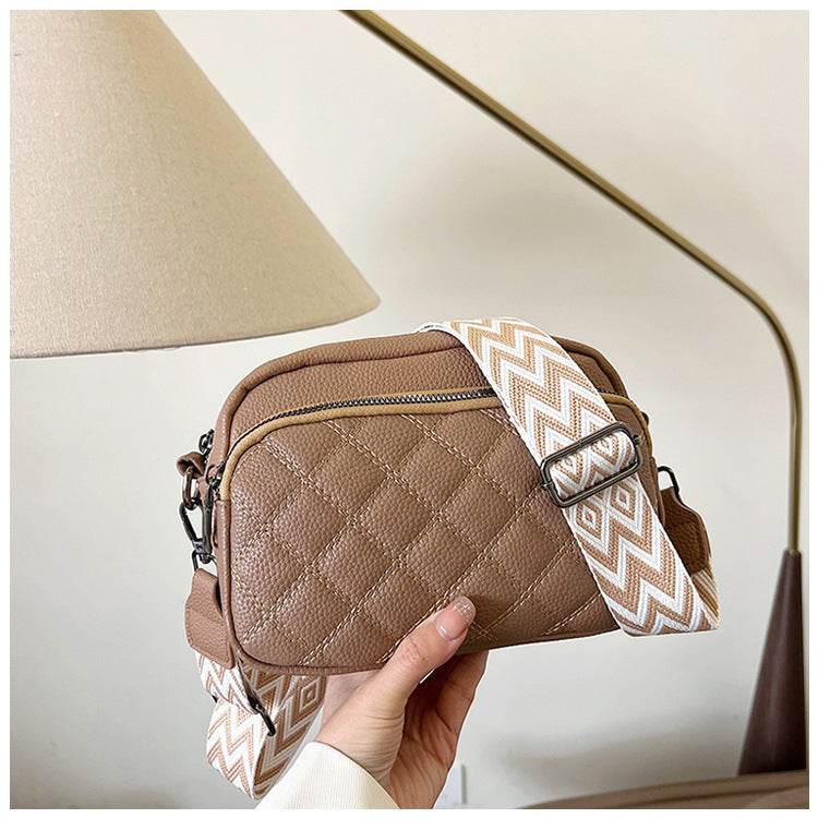 Buycenter Soft Leather Shoulder Messenger Bag - All-Match Diamond Pattern - Buy Center