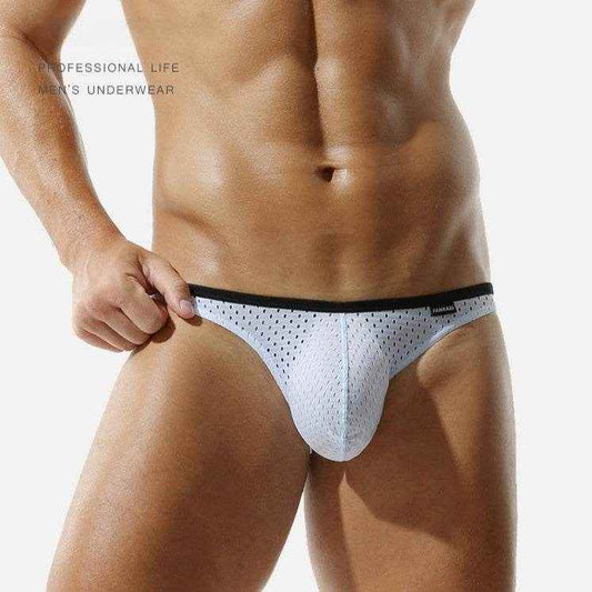Solid Color Men's Briefs - Breathable Polyester Low Waist Underwear