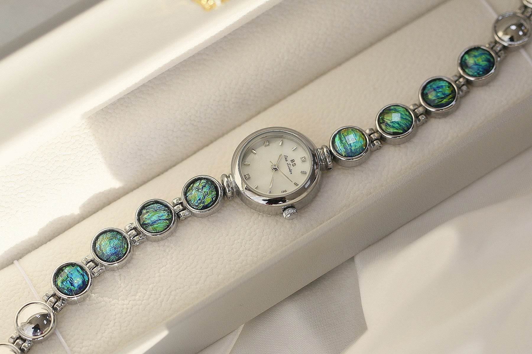 Buycenter Glow Rough Stone Women's Watch - Colorful Design, 38mm Dial - Buy Center