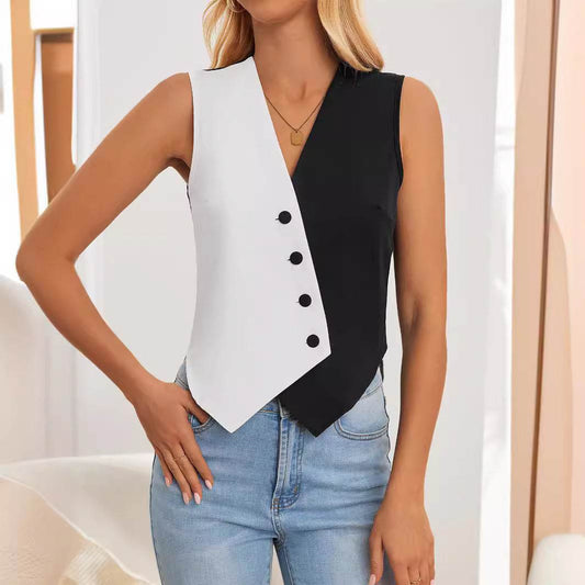 V-Neck Short Suit Waistcoat Vest - Slim Fit Stylish Pullover for All - Buy Center