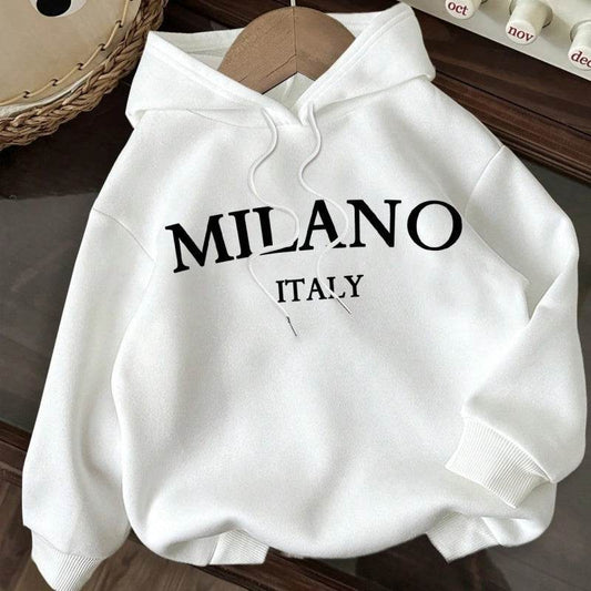 Buycenter Women's Hooded Sweater - Casual Pullover with Letter Print - Buy Center