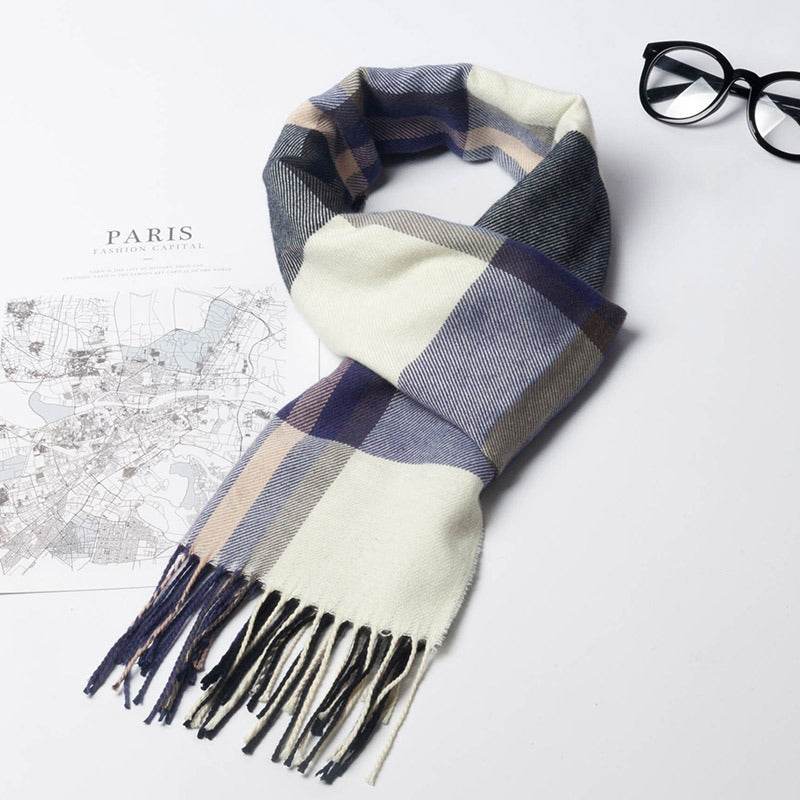 Stylish Men's Plaid Scarf - Premium Imitation Cashmere, 2025 Trendy Design - Buy Center
