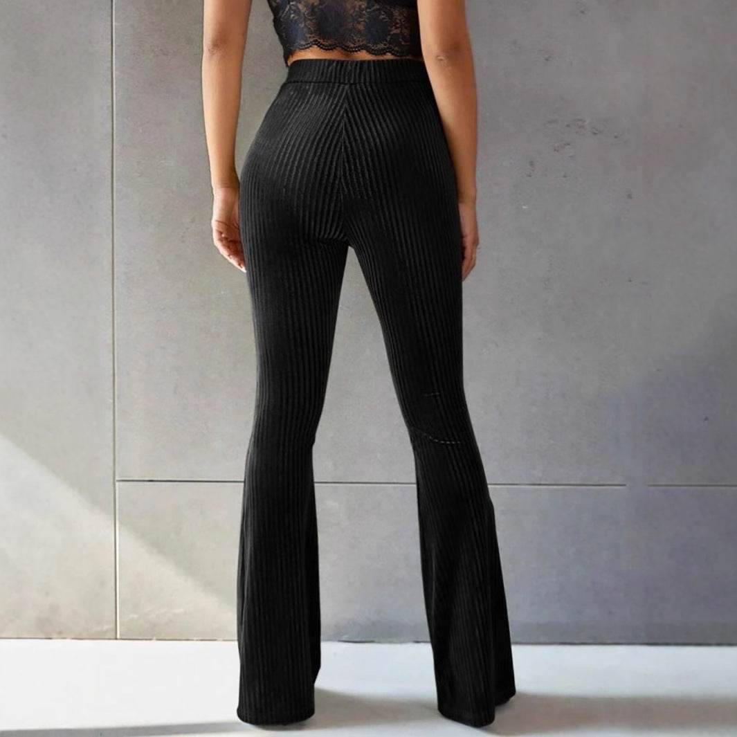 High Waist Corduroy Bell-Bottom Pants - Trendy Wide Leg Trousers 2025 - Buy Center