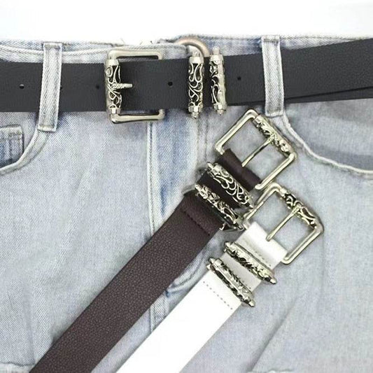New Style Silver Alloy Crook Pin Buckle Belt - Elegant Imitation Leather - Buy Center