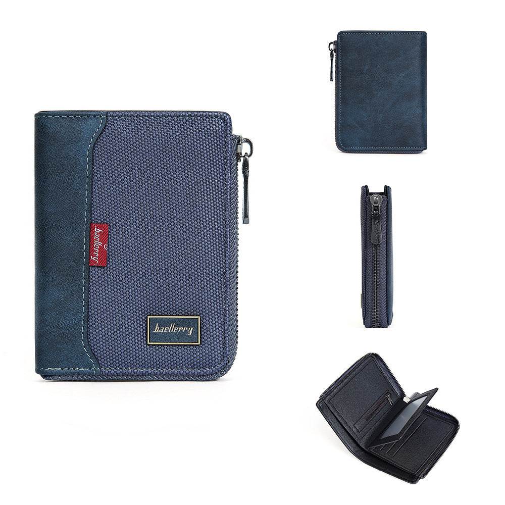 Stylish Men's Wallet - Anti-Magnetic Compact Zipper Coin Purse 2025 - Buy Center