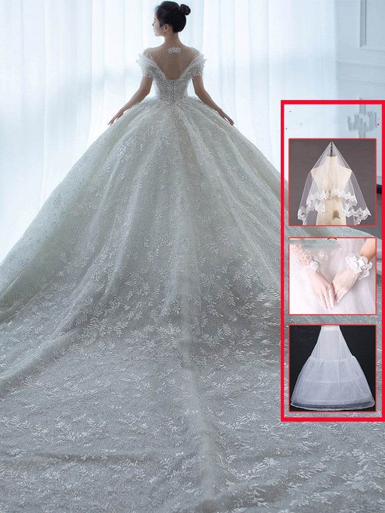 Off-Shoulder French Wedding Dress - Elegant Lace Cocktail Gown for Brides - Buy Center