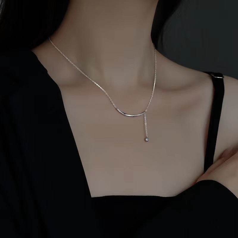 Buycenter Sterling Silver Necklace - Elegant Smile Tassel Design - Buy Center