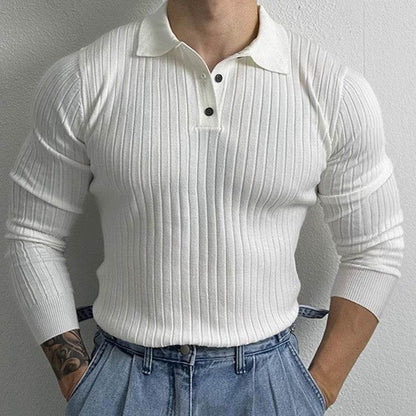 Buycenter Slim-fit Long-sleeved Polo Shirt - Casual Half Zipper Sweater - Buy Center
