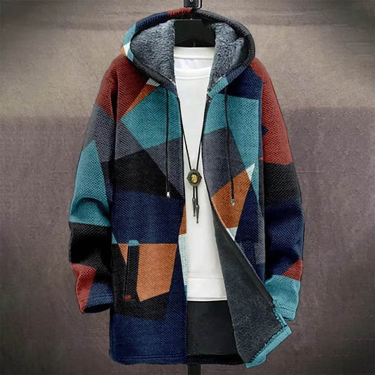 Stylish Digital Printed Men's Trench Coat - Trendy Mid-Length Cardigan - Buy Center