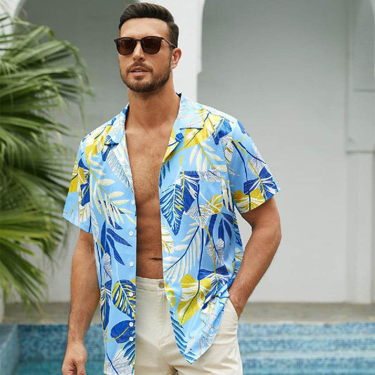 Vibrant Floral Men's Hawaiian Shirt - Personalized 3D Printed Style - Buy Center