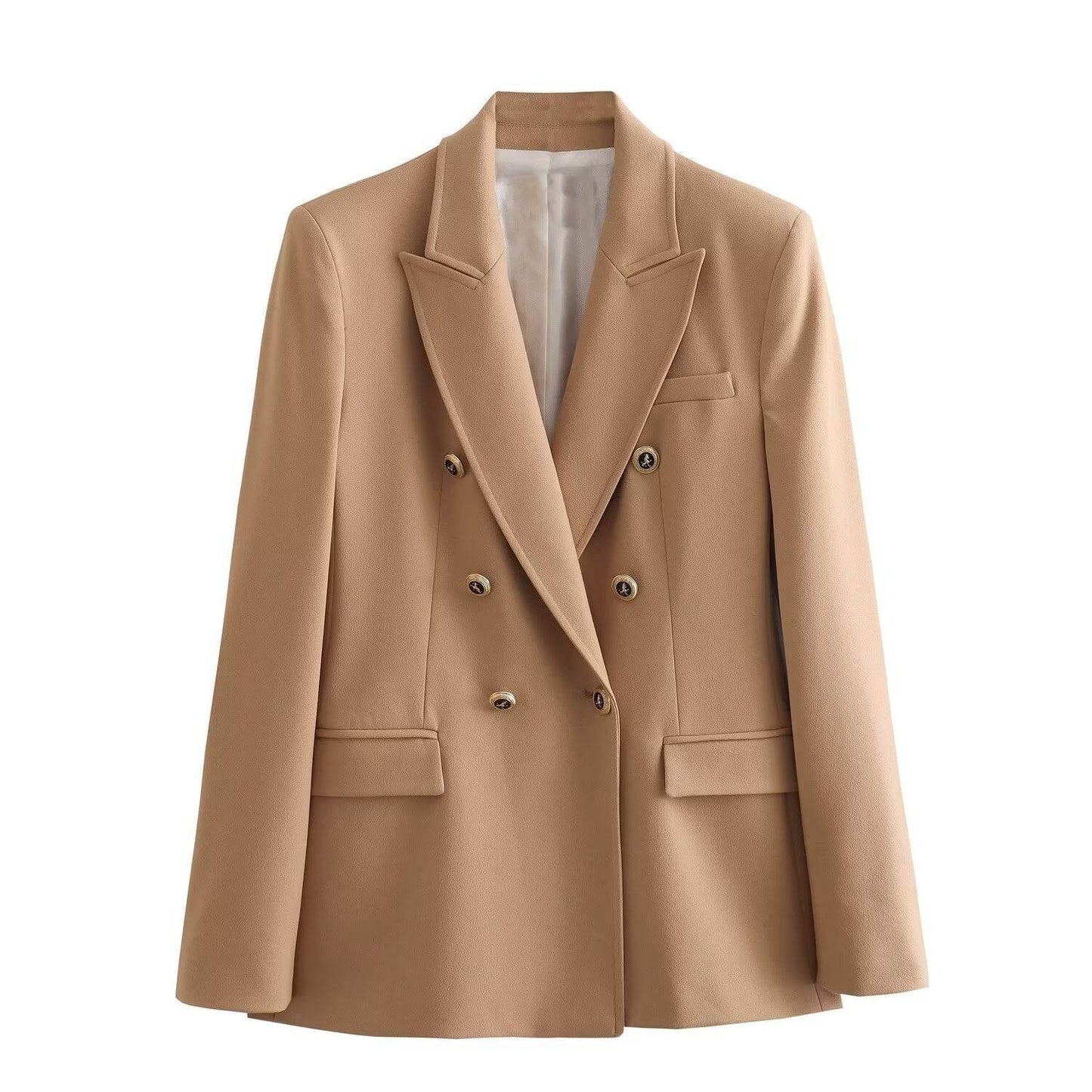 Buycenter Women's Slim-Fit Lapel Jacket - Trendy Long Sleeve Blazer - Buy Center