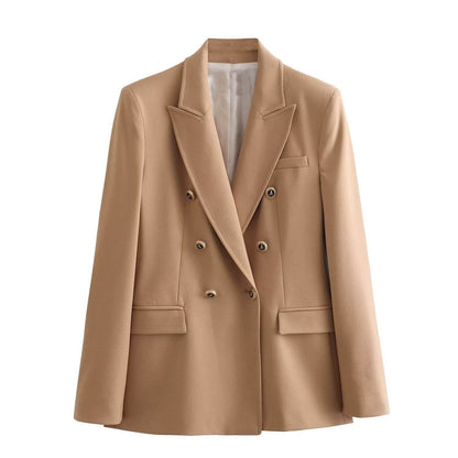 Buycenter Women's Slim-Fit Lapel Jacket - Trendy Long Sleeve Blazer - Buy Center
