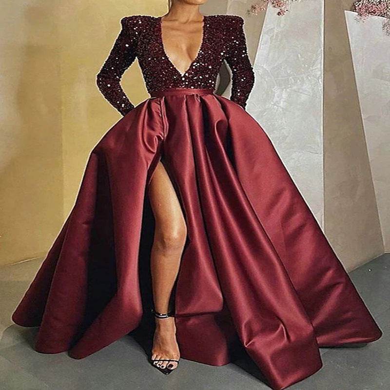 Buycenter Women's Sequined Evening Dress - Elegant Long Skirt for Banquets - Buy Center