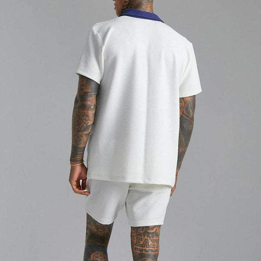 Buycenter Men's Casual Sports Suit - Stylish Geometric Short Set - Buy Center