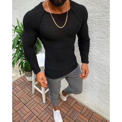 Buycenter Men's Crew Neck Pullover Sweater - Slim Fit Casual Knitwear - Buy Center