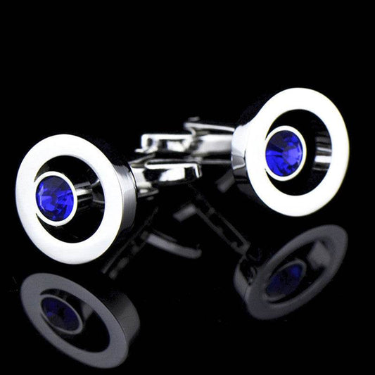 Men's Zircon Crystal Cufflinks - Elegant Fashion Accessory for Formal Wear - Buy Center