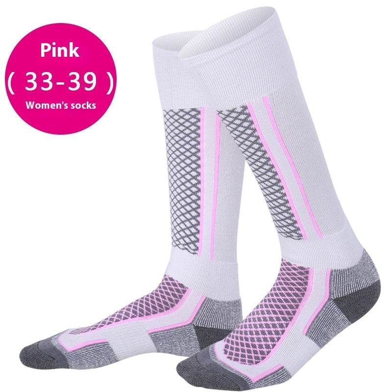 Thick Warm Athletic Socks - High Cylinder Striped Design for Comfort - Buy Center