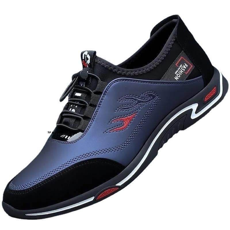 Buy Center Men's Casual Lace-up Leather Work Shoes - Soft Bottom, Flat Heel - Buy Center