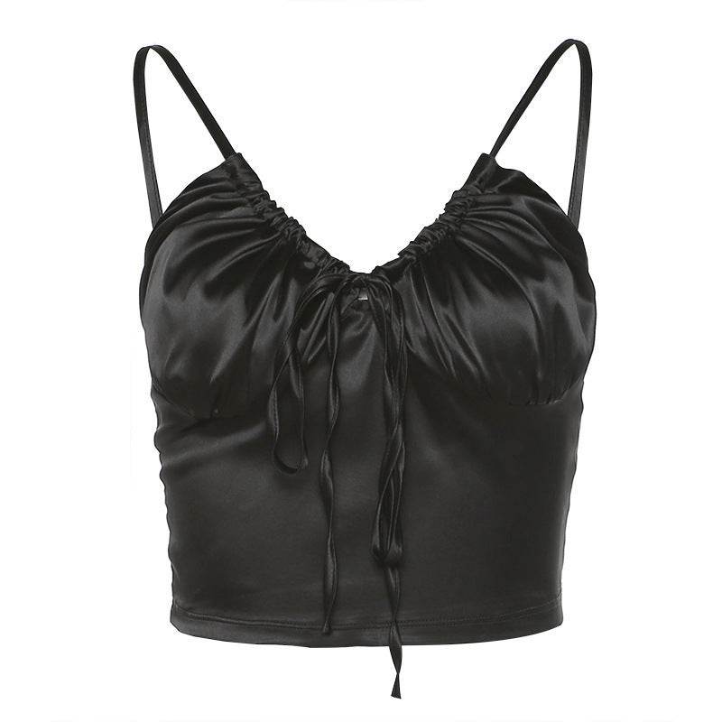 Women's V-Neck Backless Slim Fit Navel Vest - Fashionable Chic Style 2025 - Buy Center