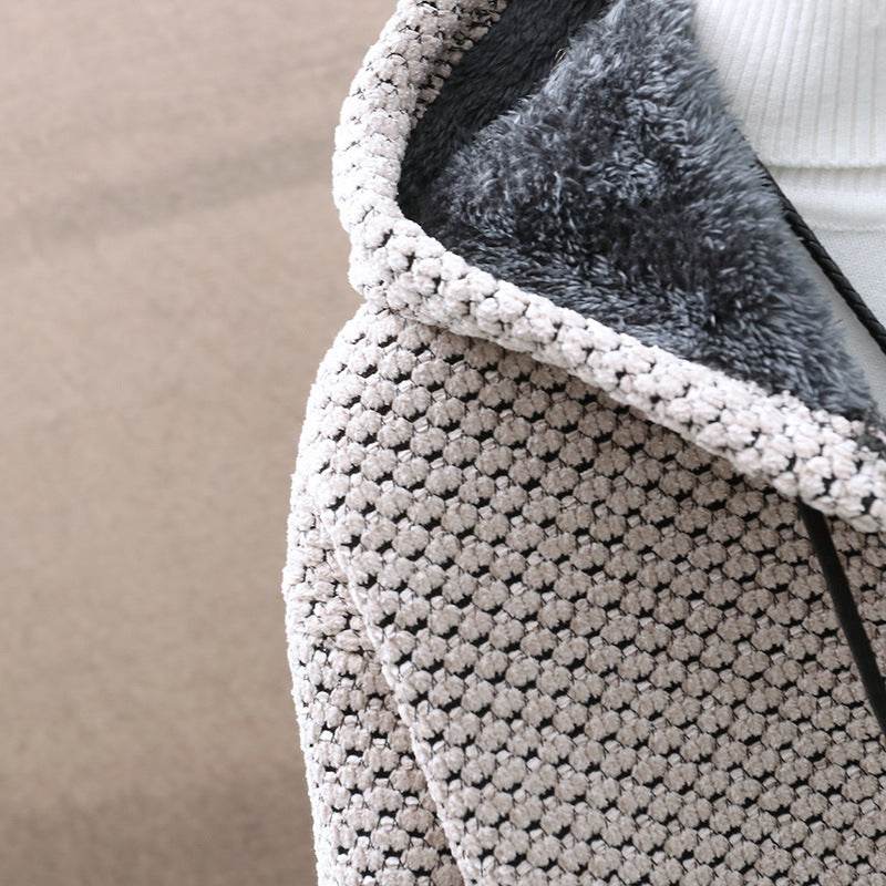 Men's Hooded Zipper Sweater - Slim Fit Cotton Trench Coat for Winter - Buy Center