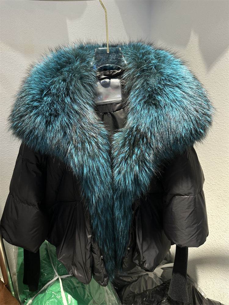 Buycenter Women's White Duck Down Jacket - Temperament Style with Pockets - Buy Center