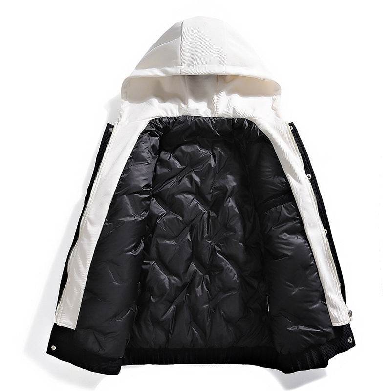 Retro White Duck Down Waffle Jacket - Stylish Parka for Winter Comfort - Buy Center