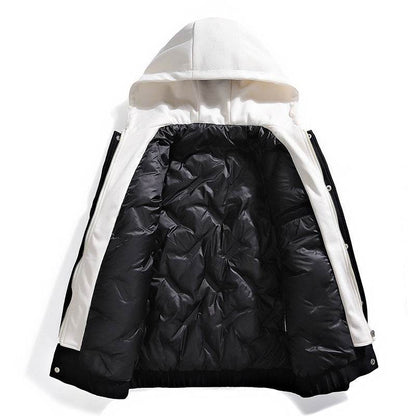Retro White Duck Down Waffle Jacket - Stylish Parka for Winter Comfort - Buy Center