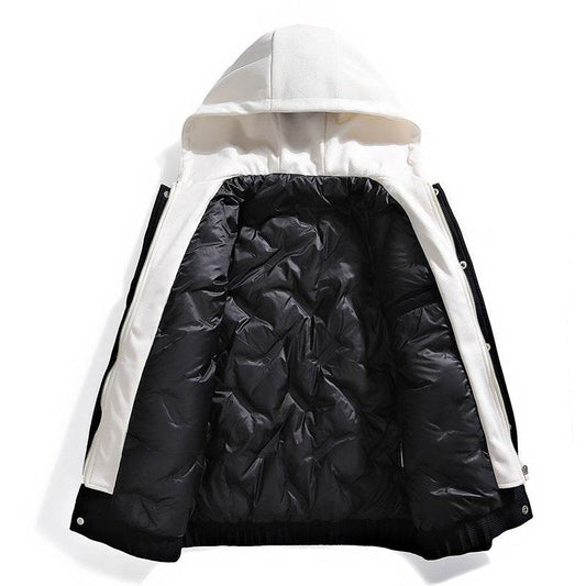 Retro White Duck Down Waffle Jacket - Stylish Parka for Winter Comfort - Buy Center
