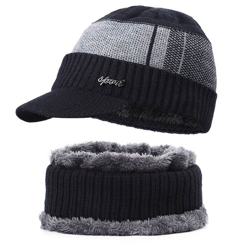 Plus Velvet Bib Hat for Men - Stylish Beret for Autumn & Winter Looks - Buy Center