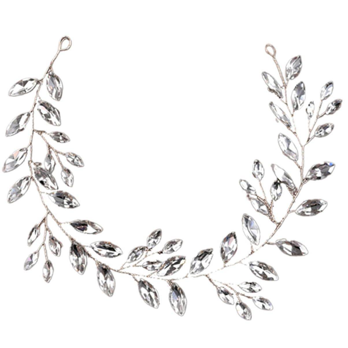 Horse Eye Silver Flexible Chain Headband - Elegant Wedding Hair Jewelry - Buy Center