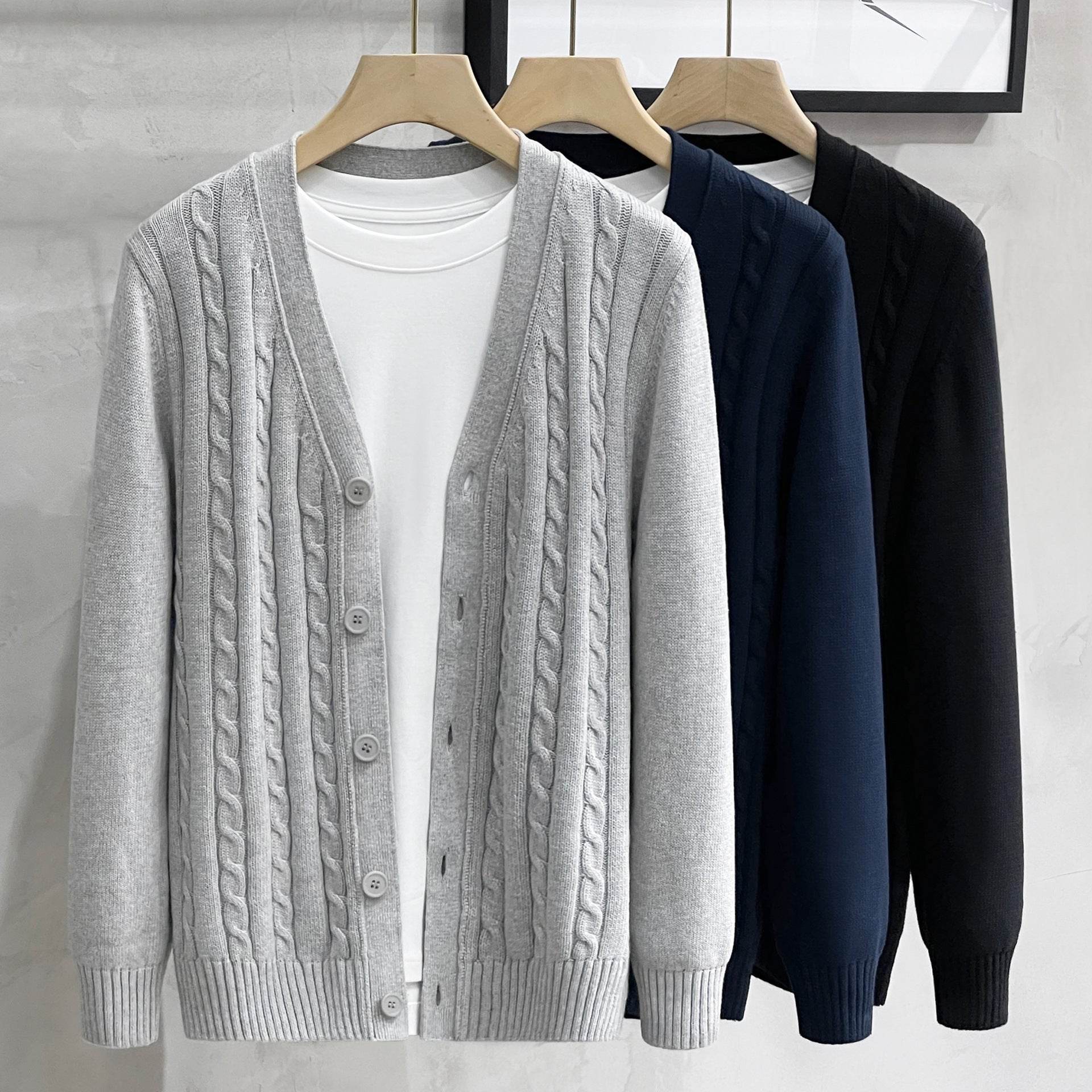 Buycenter Men's Knitted Cardigan - Stylish Autumn & Winter Casual Jacket - Buy Center