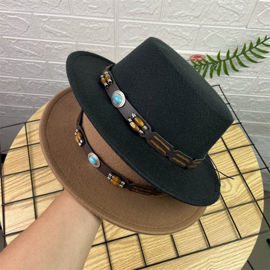 British Retro Woolen Wide Brim Hat - Stylish Fedora for All Ages - Buy Center